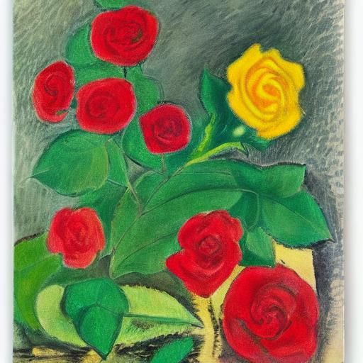 Cubist Rose and Frog, Anxious Composition