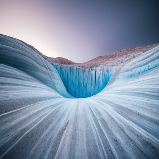 Glacier Cave with Meltwater Stream