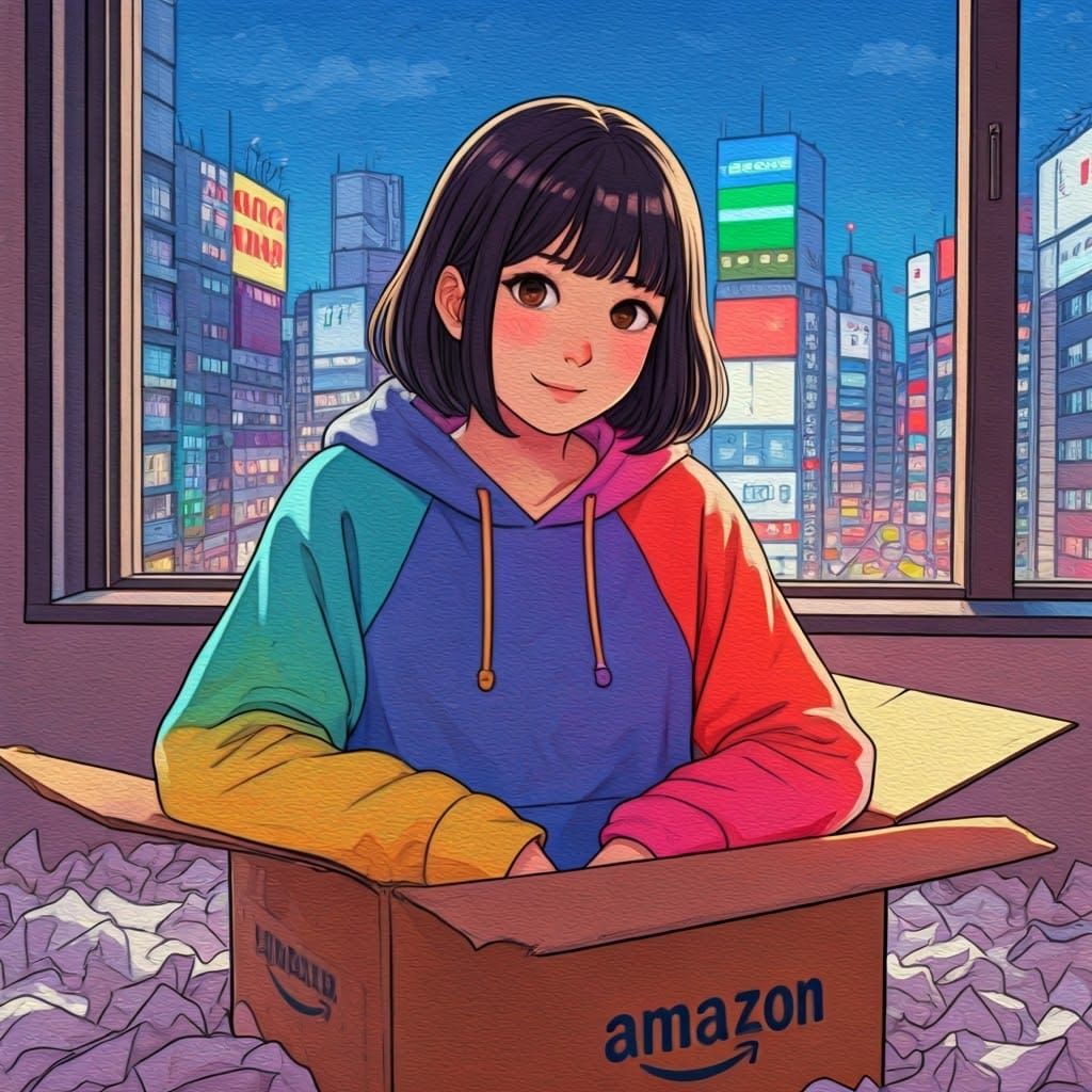 Calico Nekomimi Hoodie Girl in Shibuya Apartment