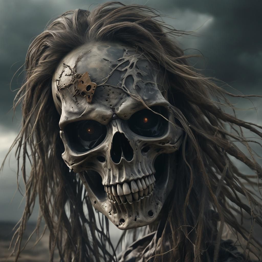 Ethereal Skull in Post-Apocalyptic Wasteland