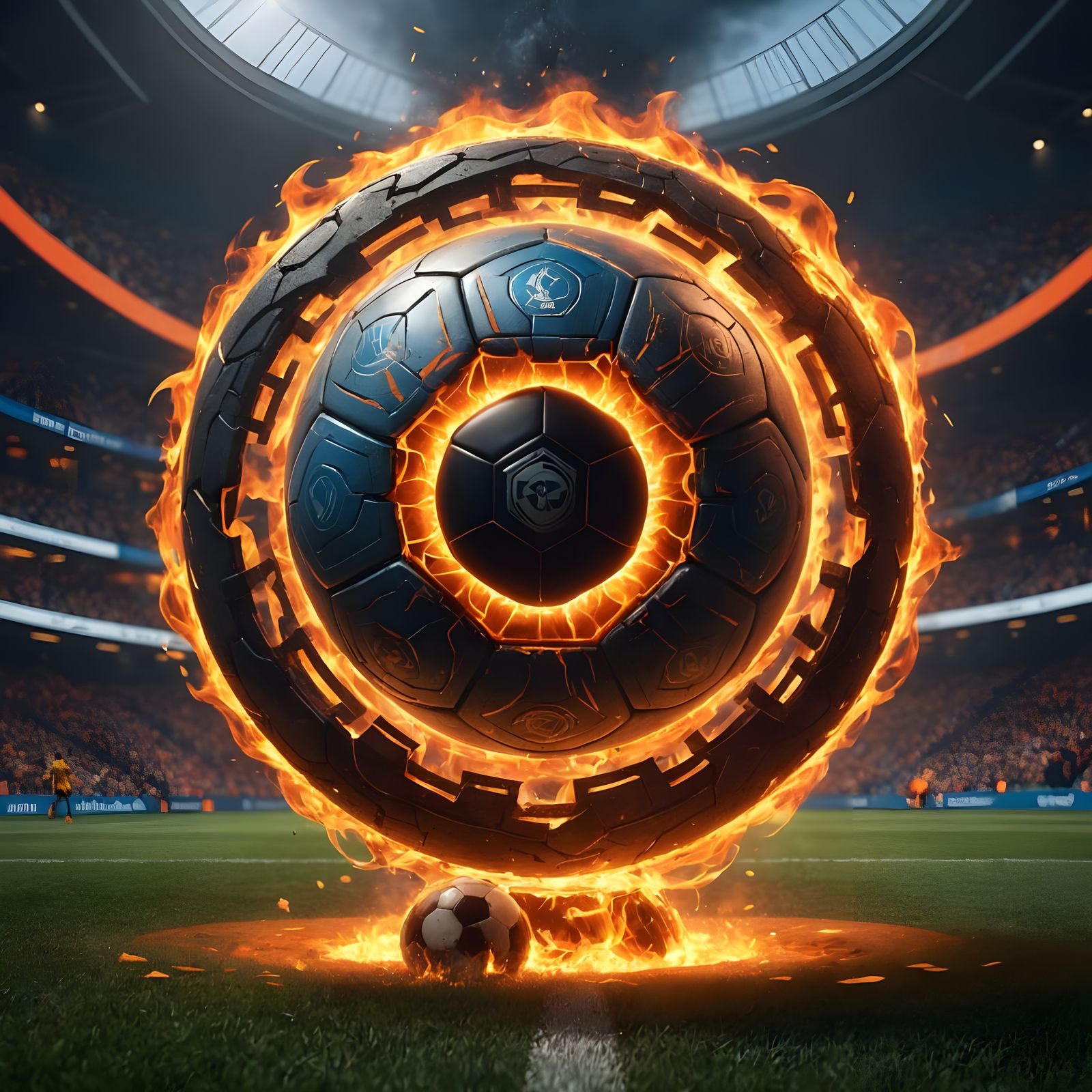 Fiery Soccer Ball: Detailed Matte Painting in Unreal Engine