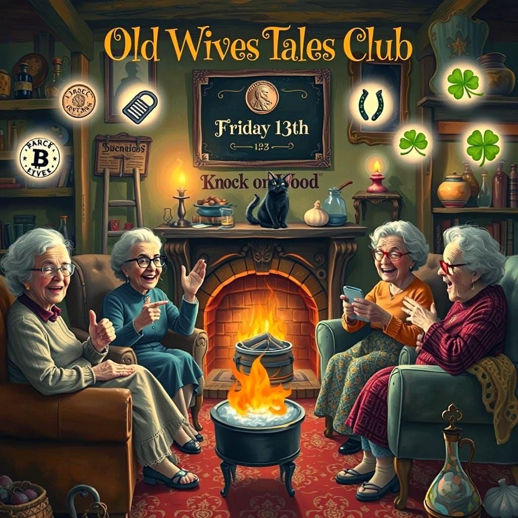 Humorous Scene of Old Wives Tales Club