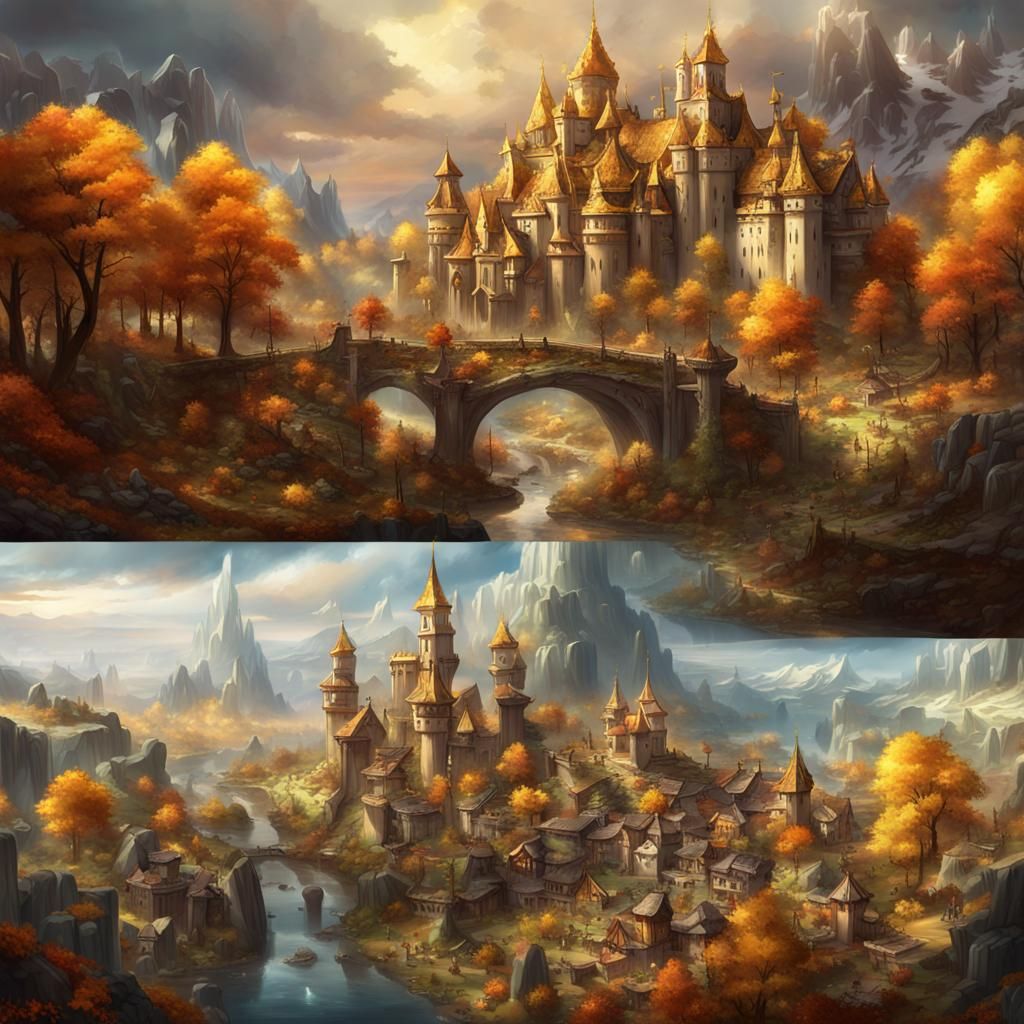 Golden Citrine Kingdom Inspired by Ancient Russia