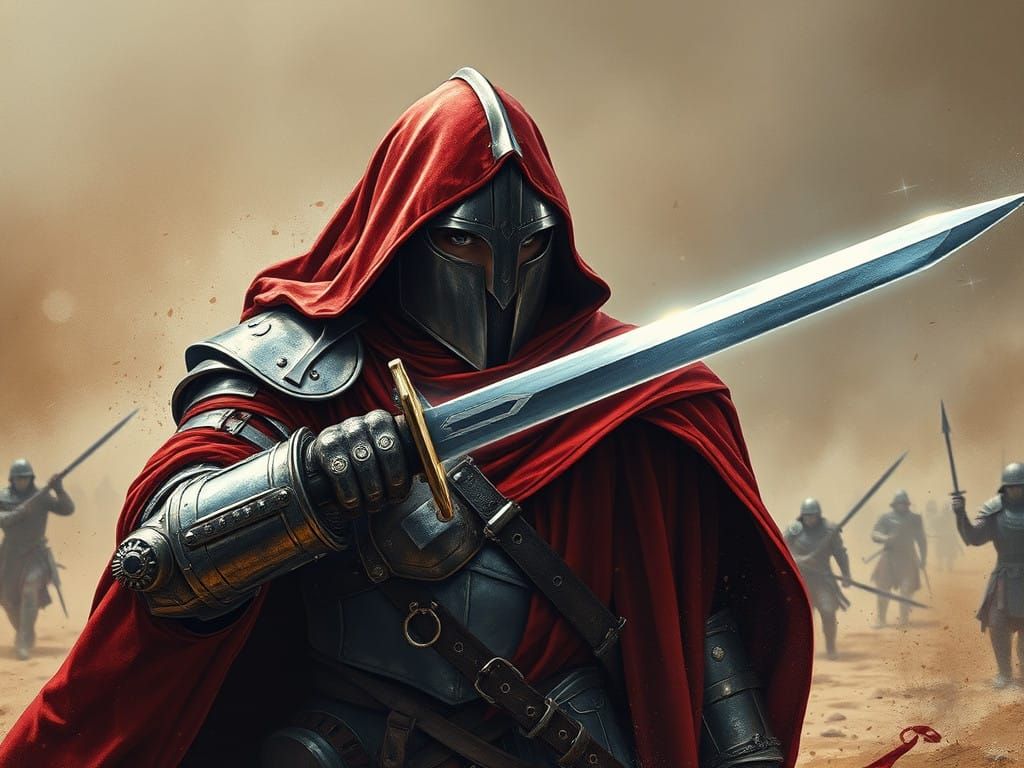 Ethereal Warrior in Steel Armor Charges into Battle