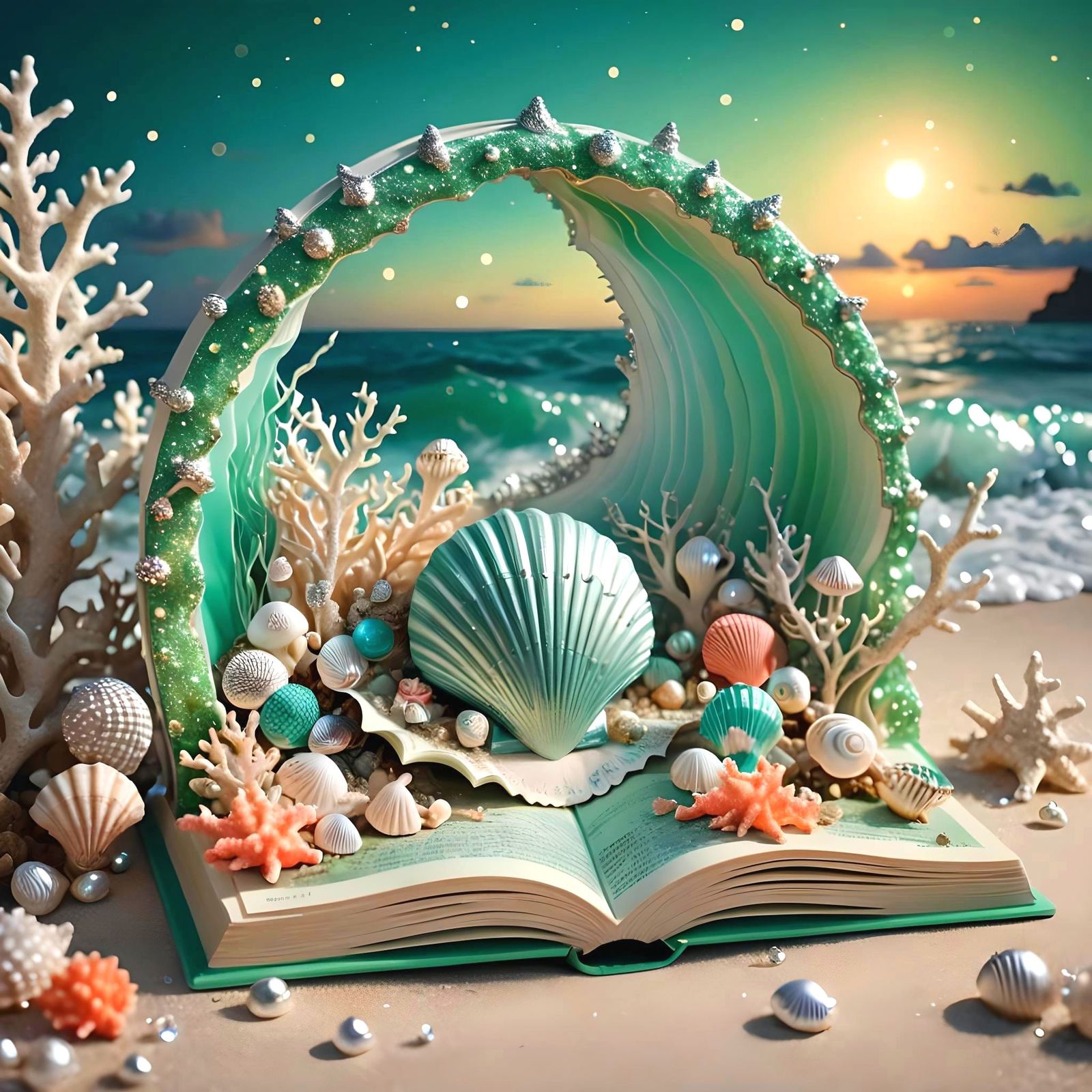 Fantasy Seascape Pop-Up Book in Mixed-Media Photography