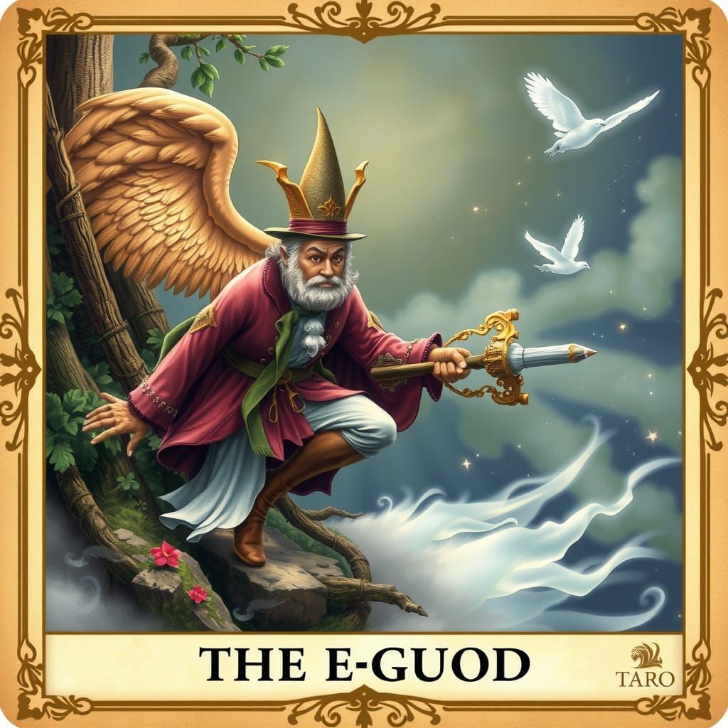 The Fool Tarot Card in Ethereal Fantasy Style
