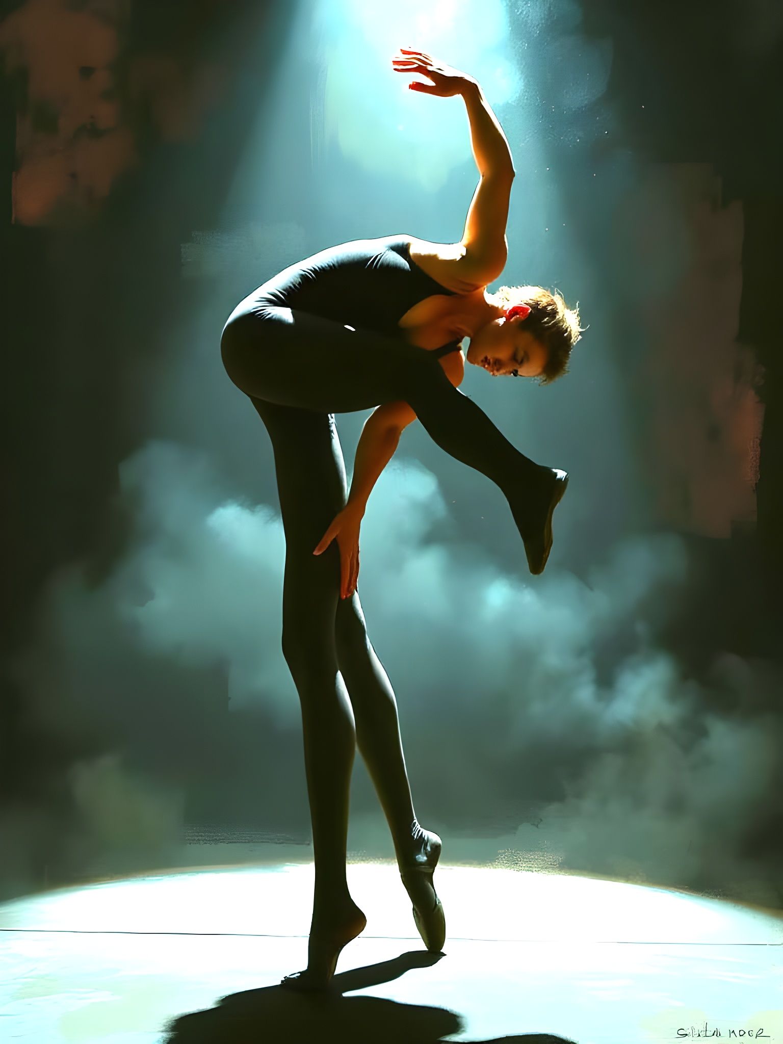 AI Generated Contortionist in Odd Pose