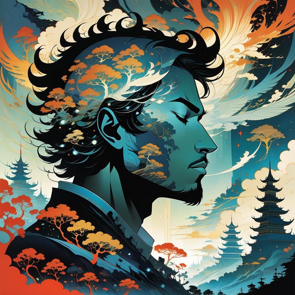 Dreamcore Face in Epic Fantasy Battle