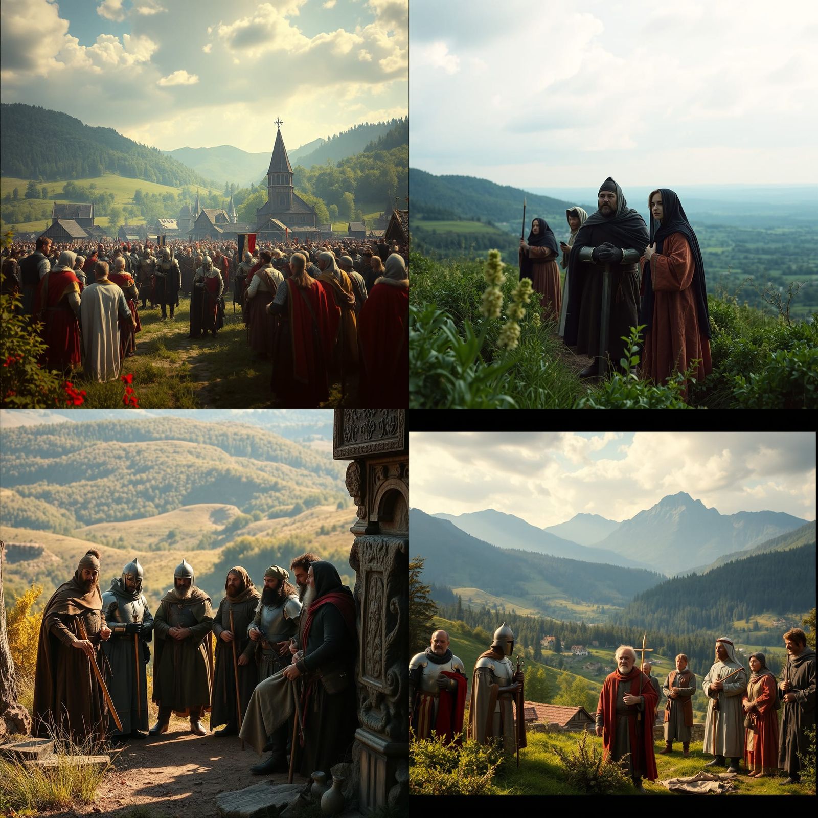 Medieval Society in Nature: A Cinematic Film Still