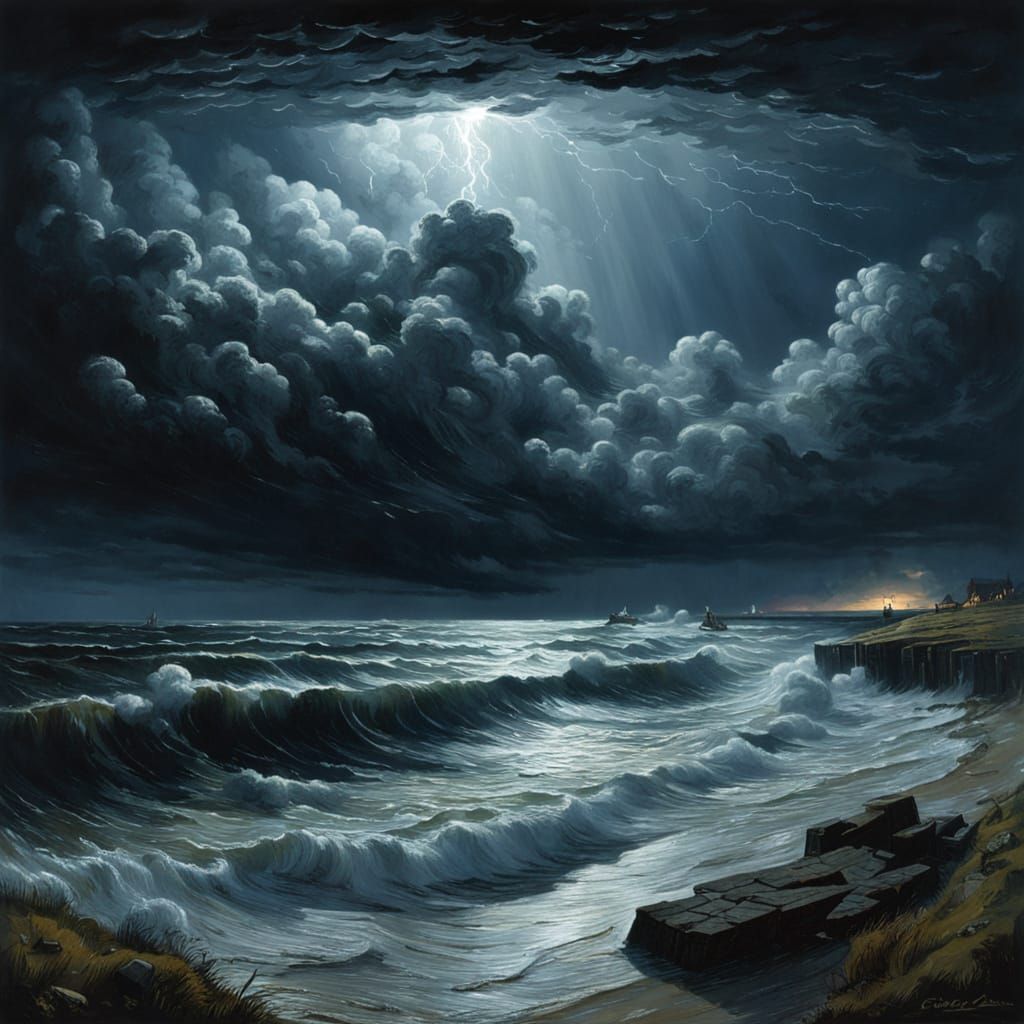 Jutland Coast Horror Storm at Night
