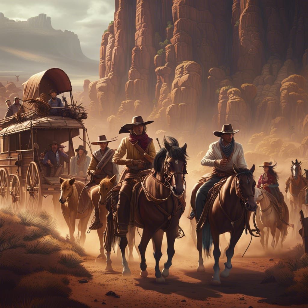 Wild West Confrontation: Detailed Matte Painting