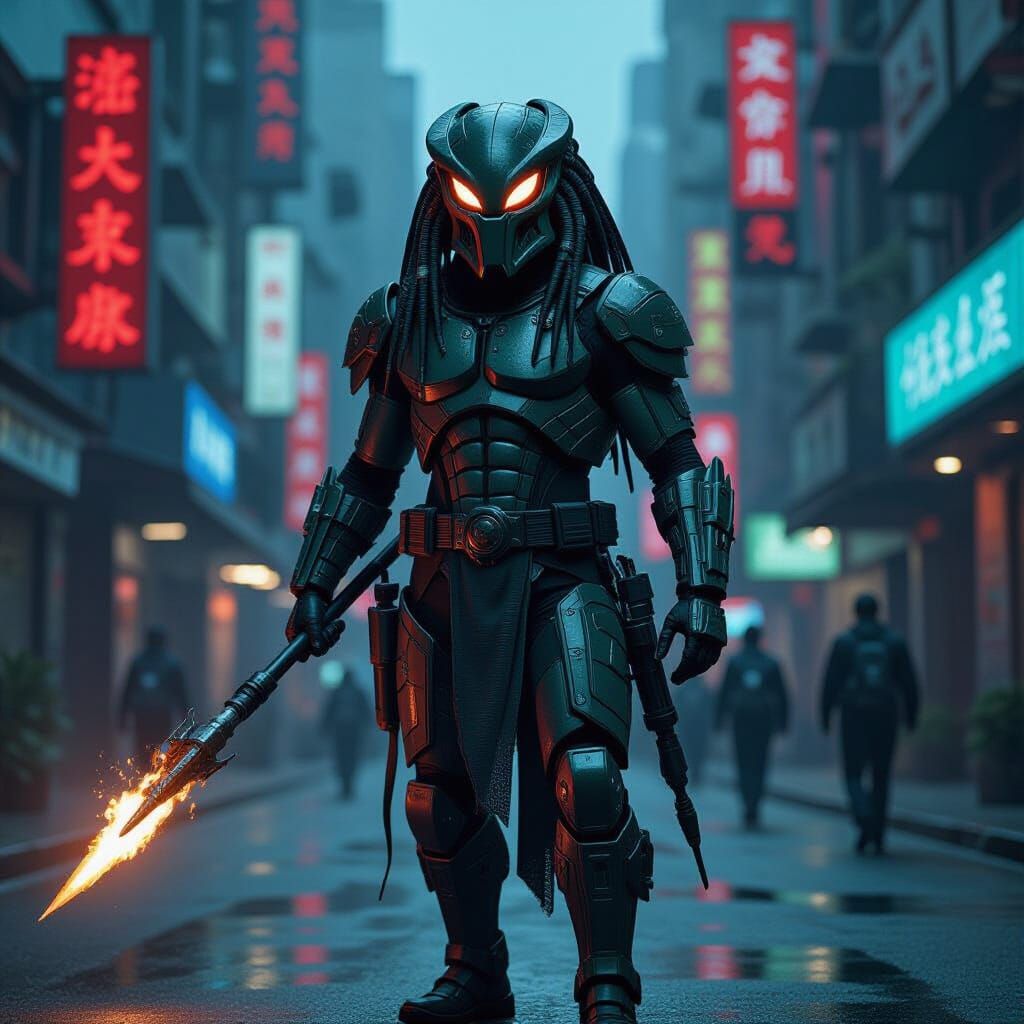 Alien Squid Bounty Hunter in Futuristic Sci-Fi Armor