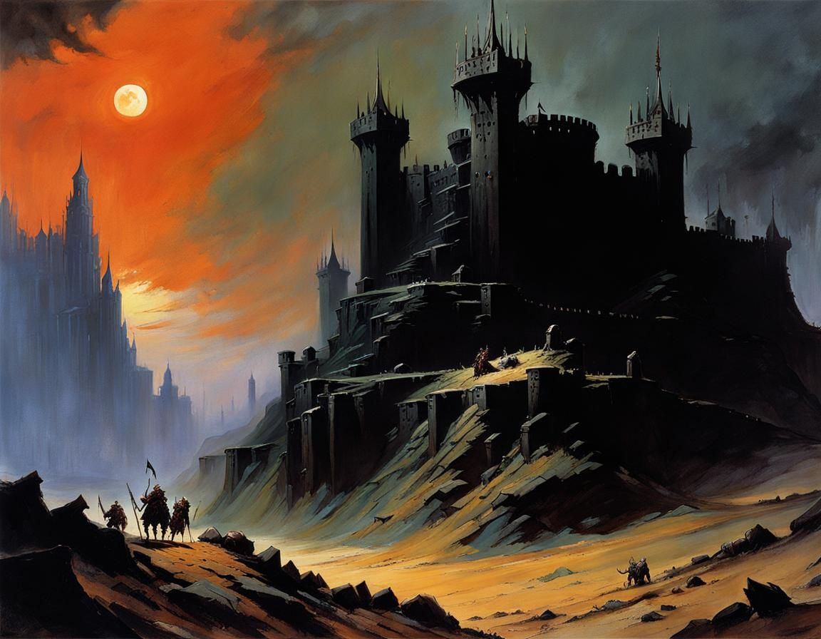 Demonic Fortress in Dark Fantasy Style