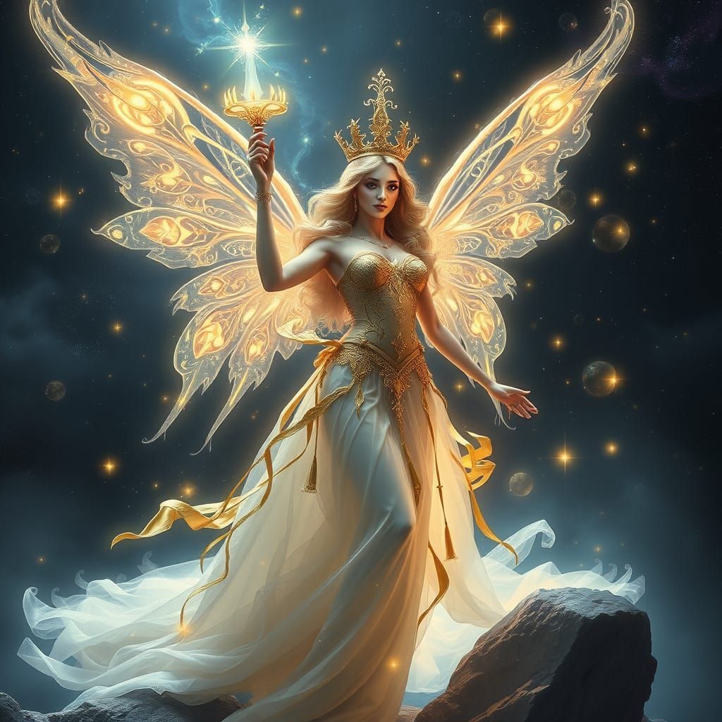 Ethereal Fairy Queen in Astral Dreamscape