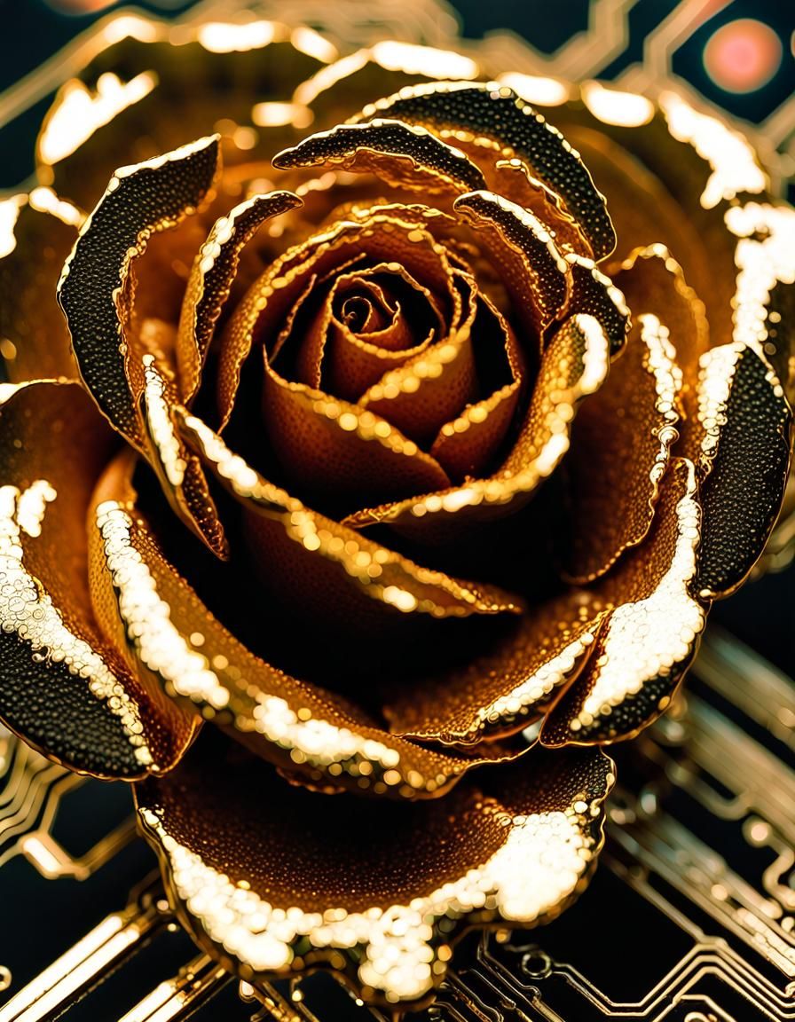 Cybernetic Robotic Rose Macro Photograph