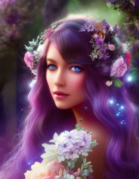 Beautiful Country Princess in Fairy Garden