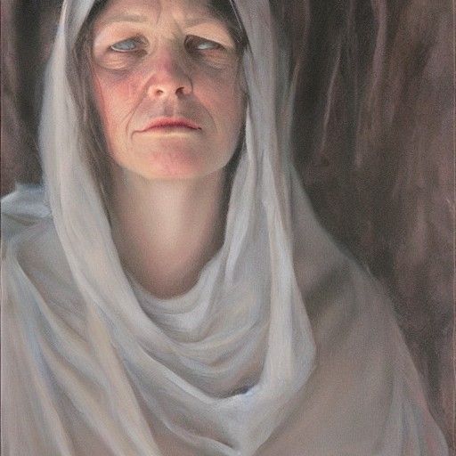 Ethereal Ghost Woman: Oil Painting