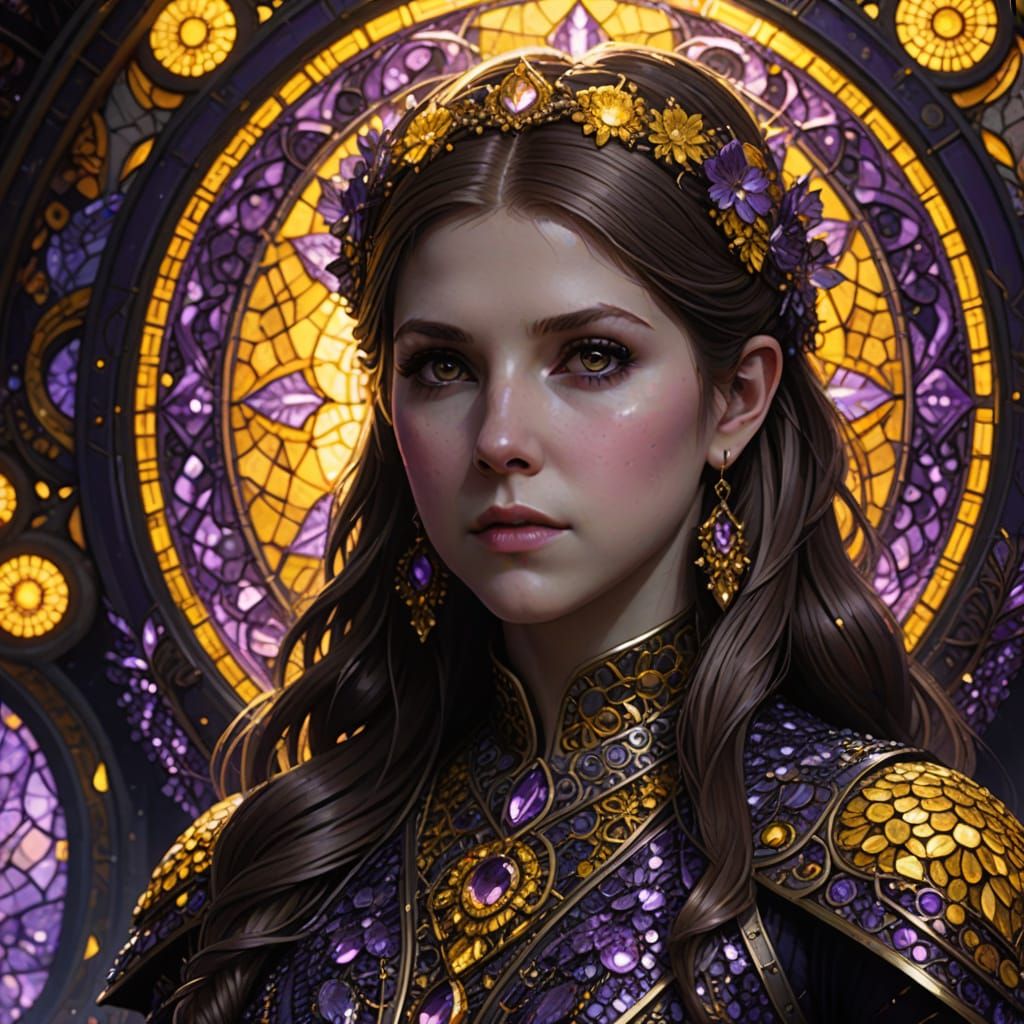 Anna Kendrick in Dark Fantasy Bead Mosaic