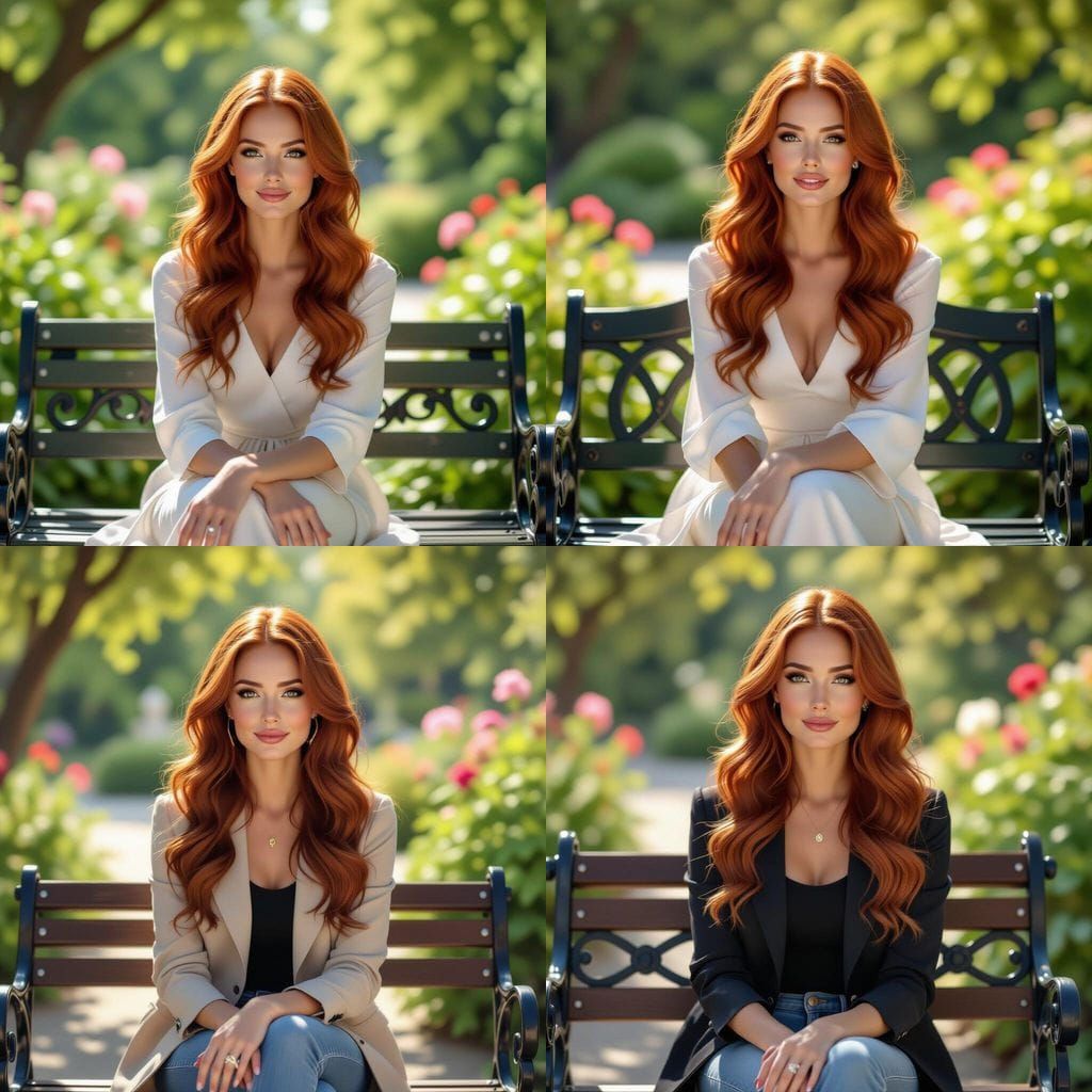 Redhead in High Fashion Streetwear, Impressionistic Portrait