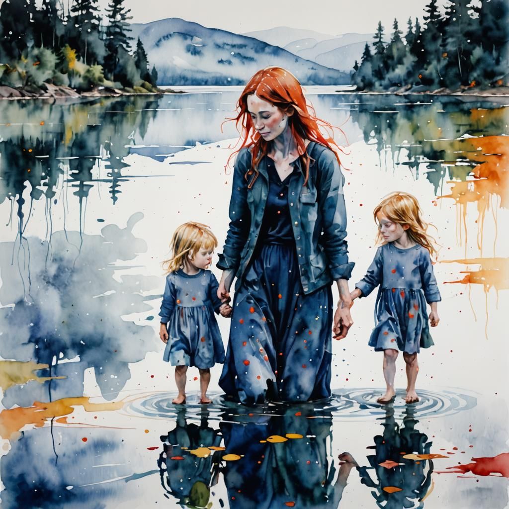 Mother and Daughter Revisit Memories by the Lake in Vibrant...