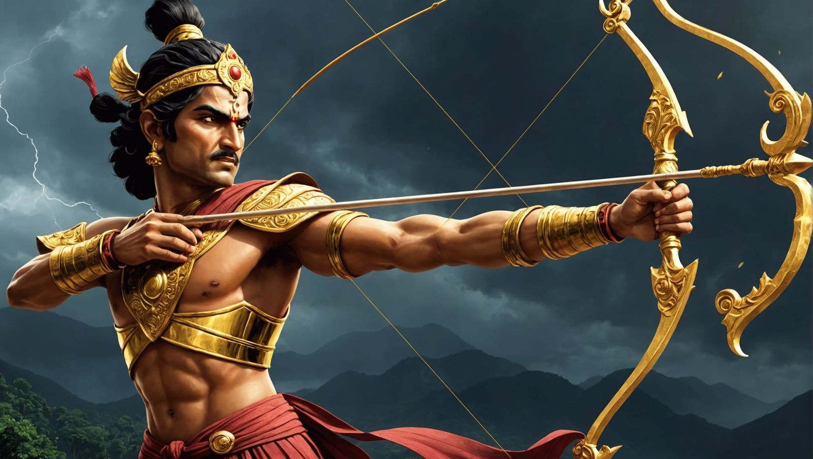 Arjuna Receives the Magical Bow Gandiva