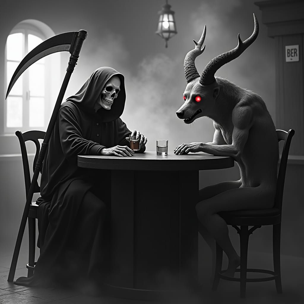 Grim Reaper in a bar