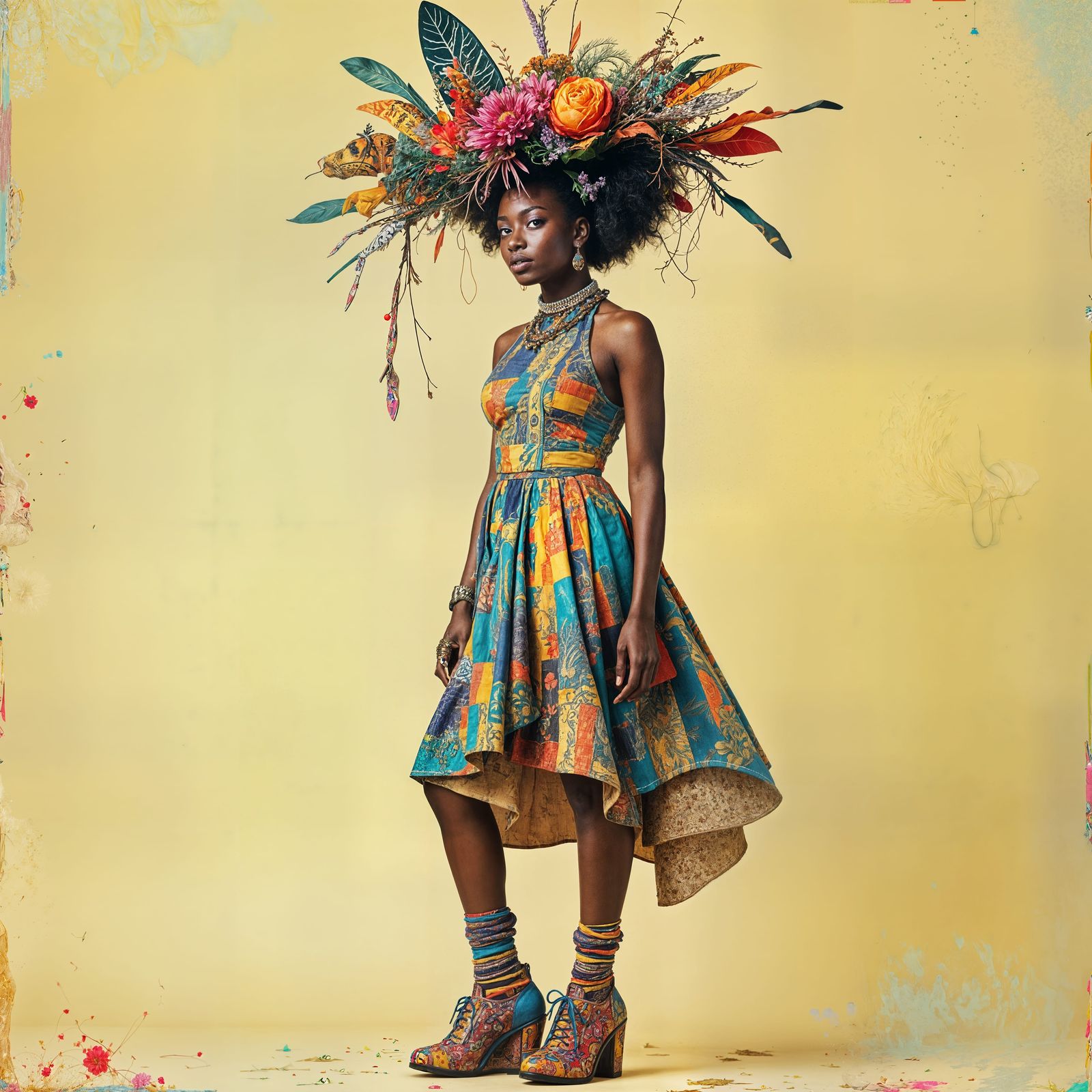 Eclectic Woman in Full Shot