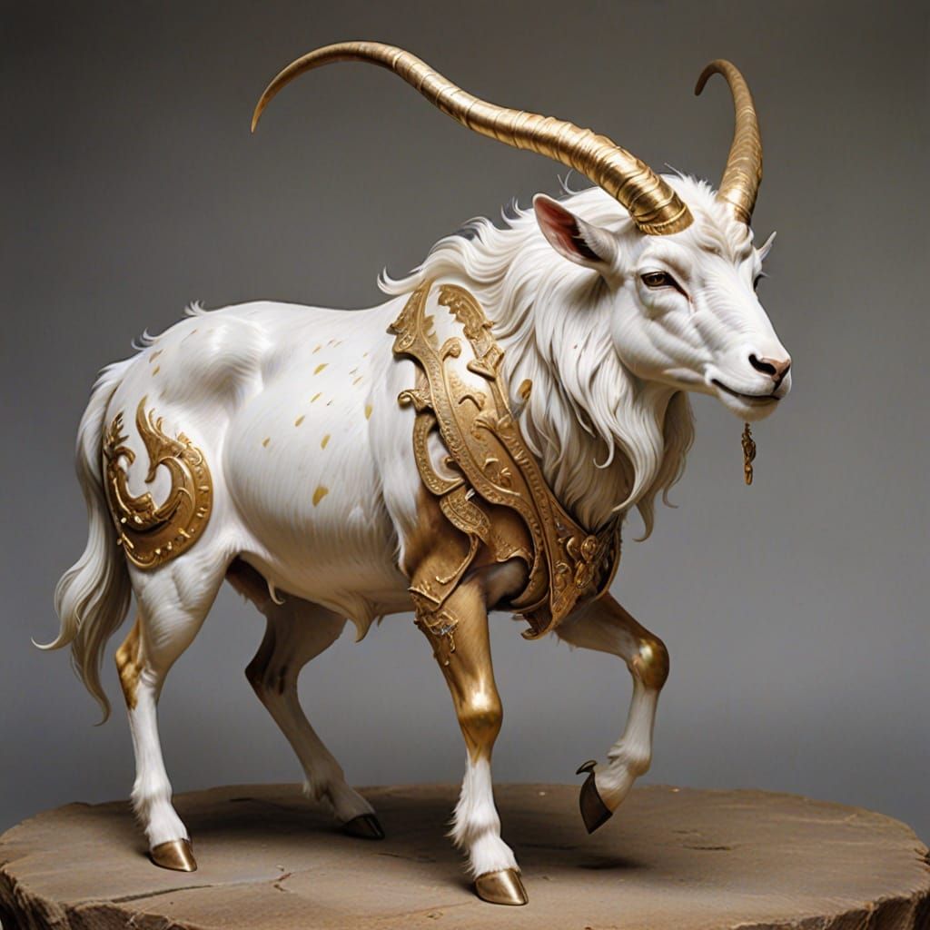 Majestic Yale with Golden Spots and Silver Horns
