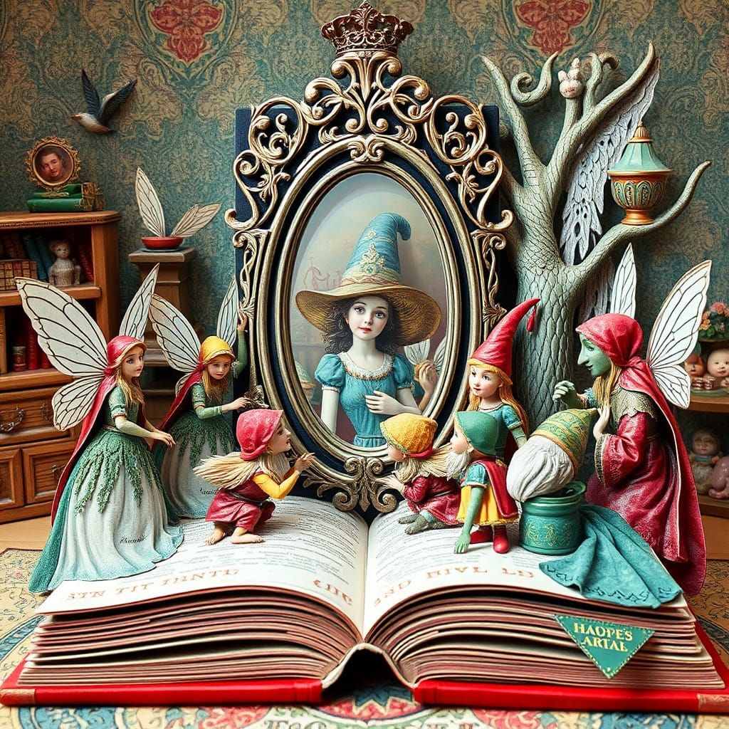 A  pop-up book with fairies, Schneewitches #03