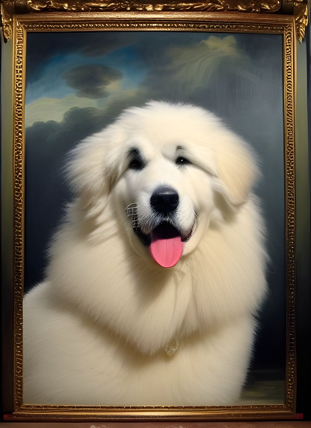 Renaissance Military Portrait of a Great Pyrenees