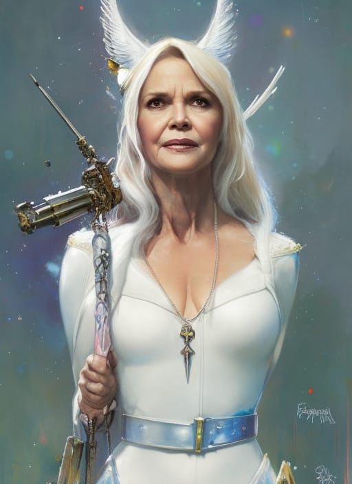 Crayon Caricature of Emma Frost in Album Art Style