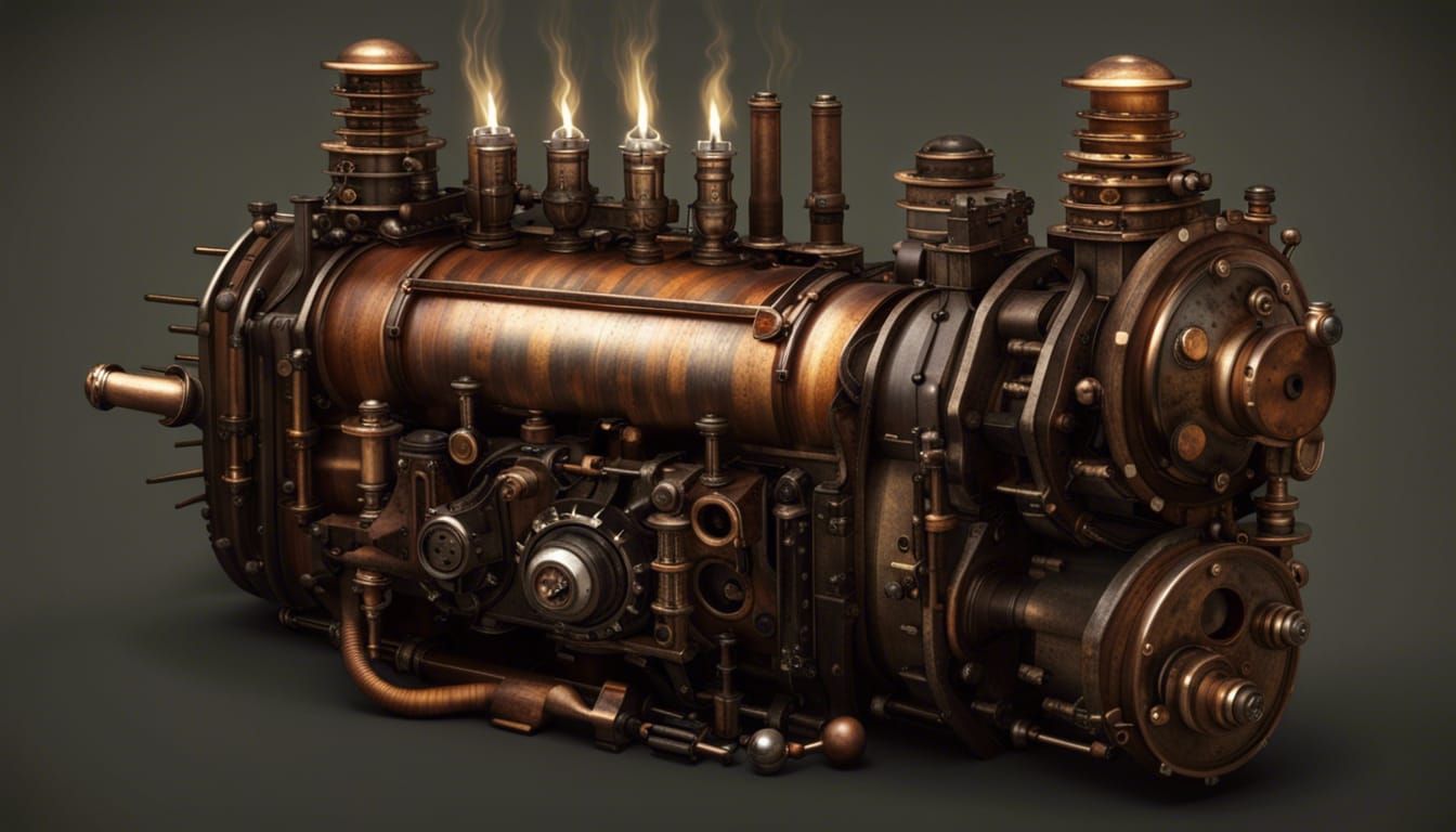 Steampunk Engine: Mechanical Power and Industrial Art