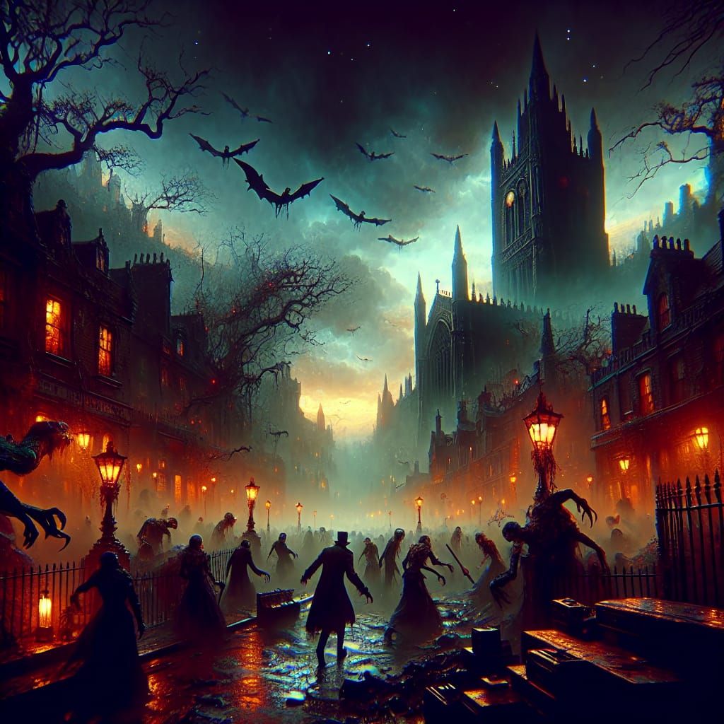 Ominous Zombies and Monsters Terrorize London in Dark Fantas...