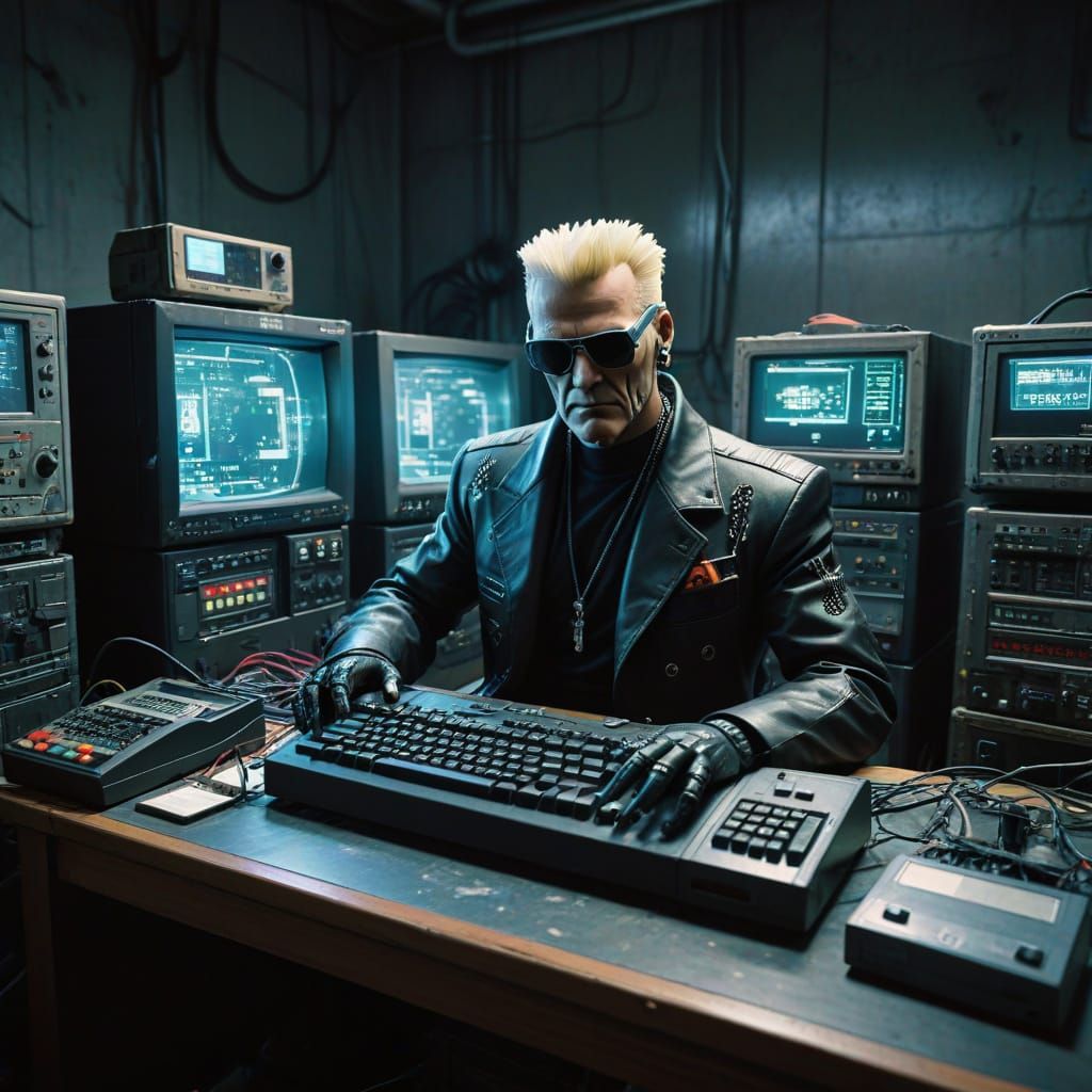Cyberpunk Electronic Waste: Max Headroom Style