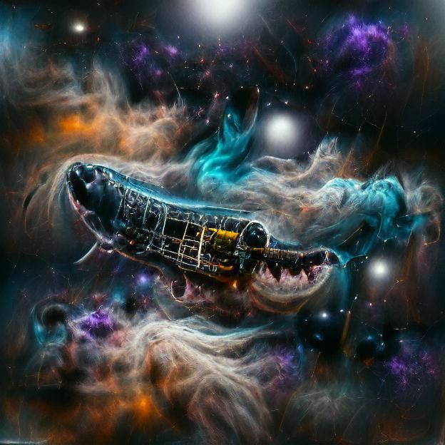Cosmic Horror Leviathan in Deep Space: Digital Illustration