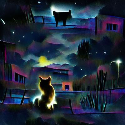 Glowing Cat Eyes in the Night