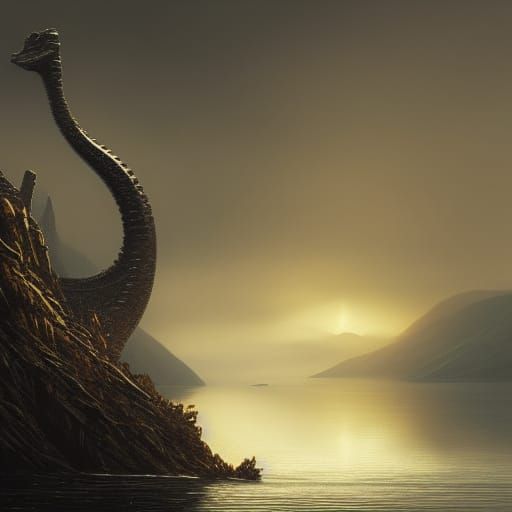 Loch Ness Monster: Dark Fantasy Concept Art