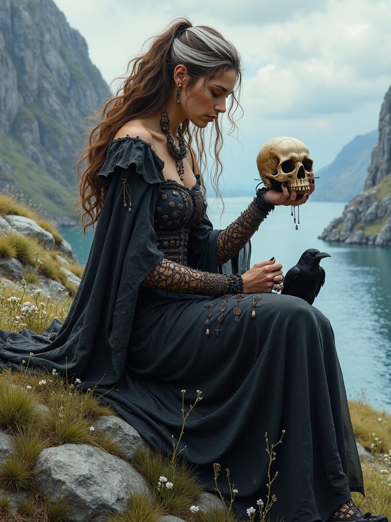 Viking Necromancer in Dark Fantasy Style