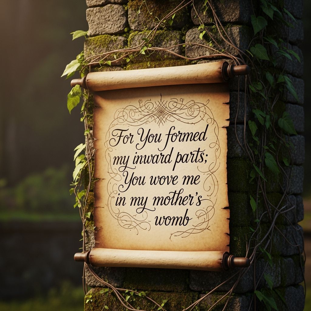 Calligraphy Scroll on Ancient Stone Wall