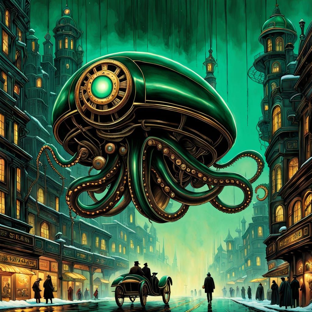 Vintage Steampunk Octopus Sidecar