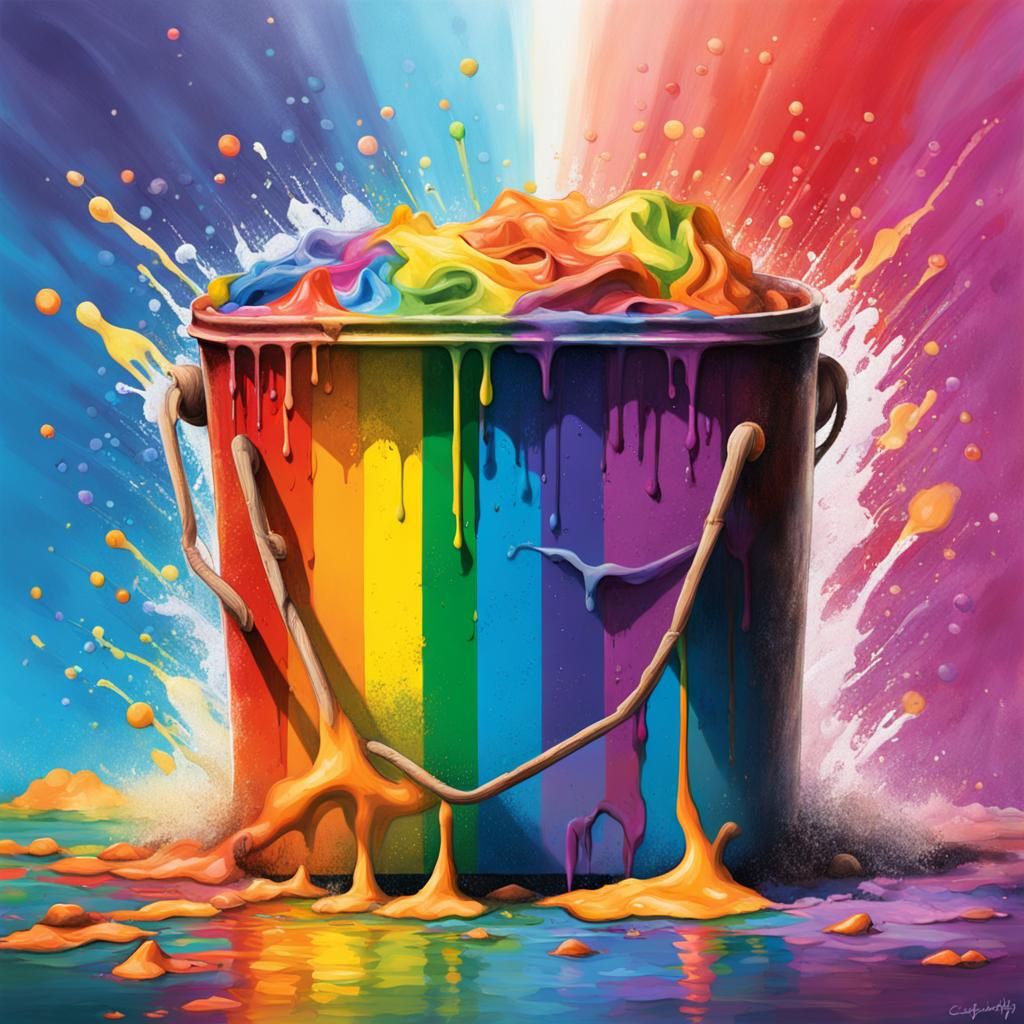 Rainbow Pride Flag in Graffiti Art Style