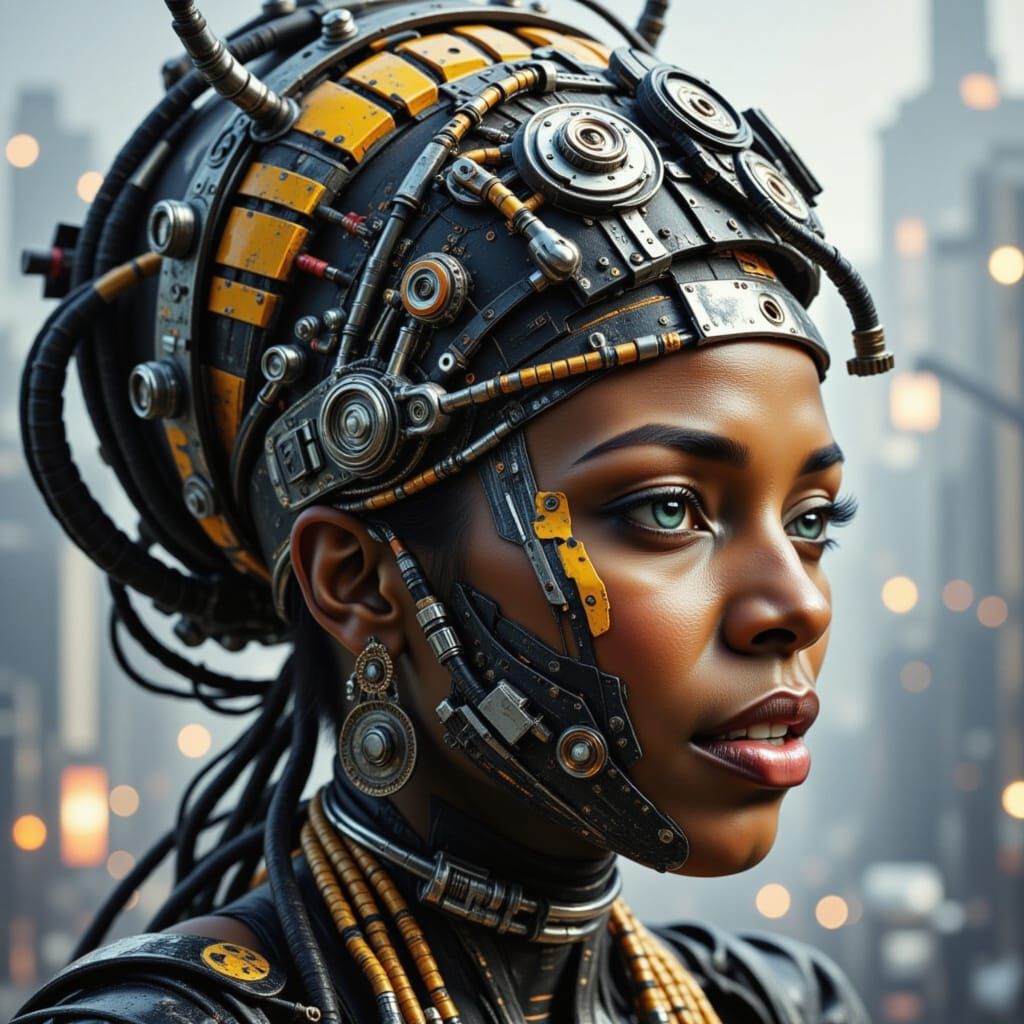 Nubian Queen Cyborg Portrait