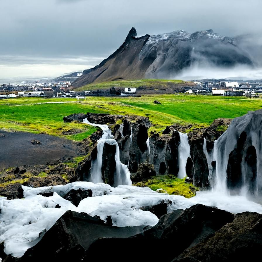 Scenic Iceland Landscape Generated by AI