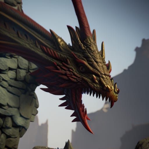 Stone sculpture of a dragon