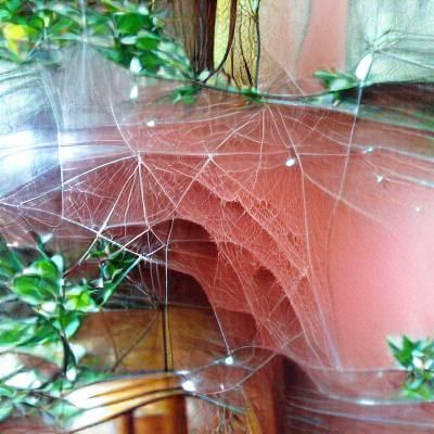 Dew-Kissed Cobweb Shimmers in Morning Light