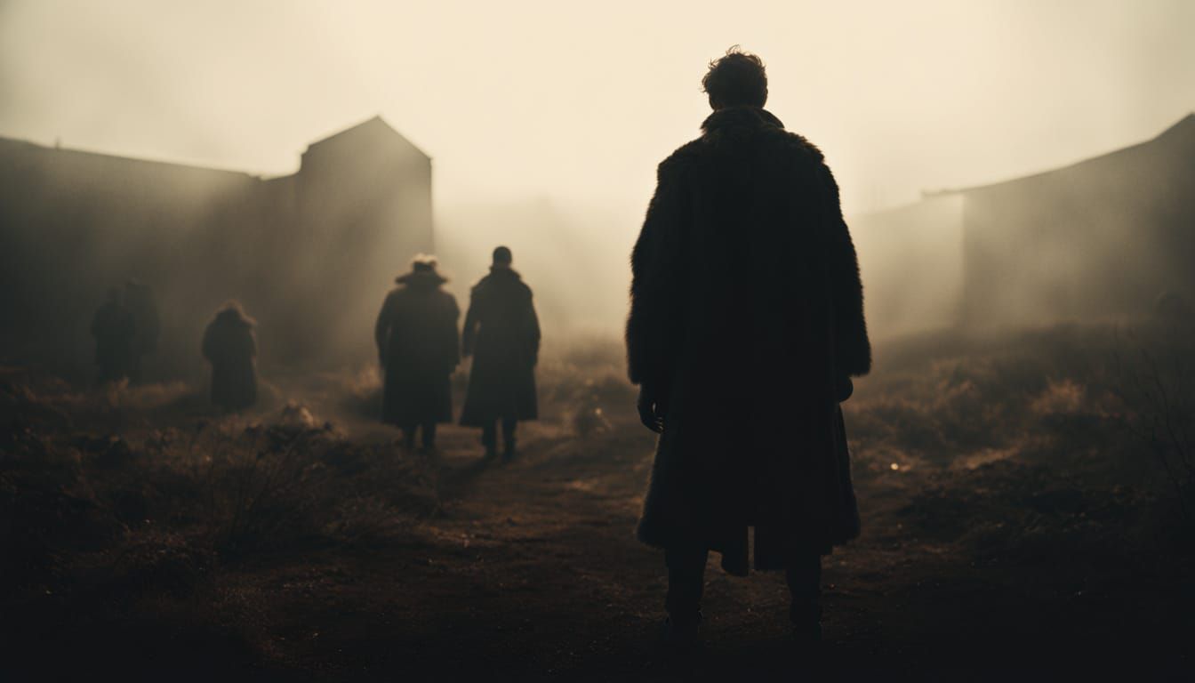 Ethereal Figure Beckons in Shadows