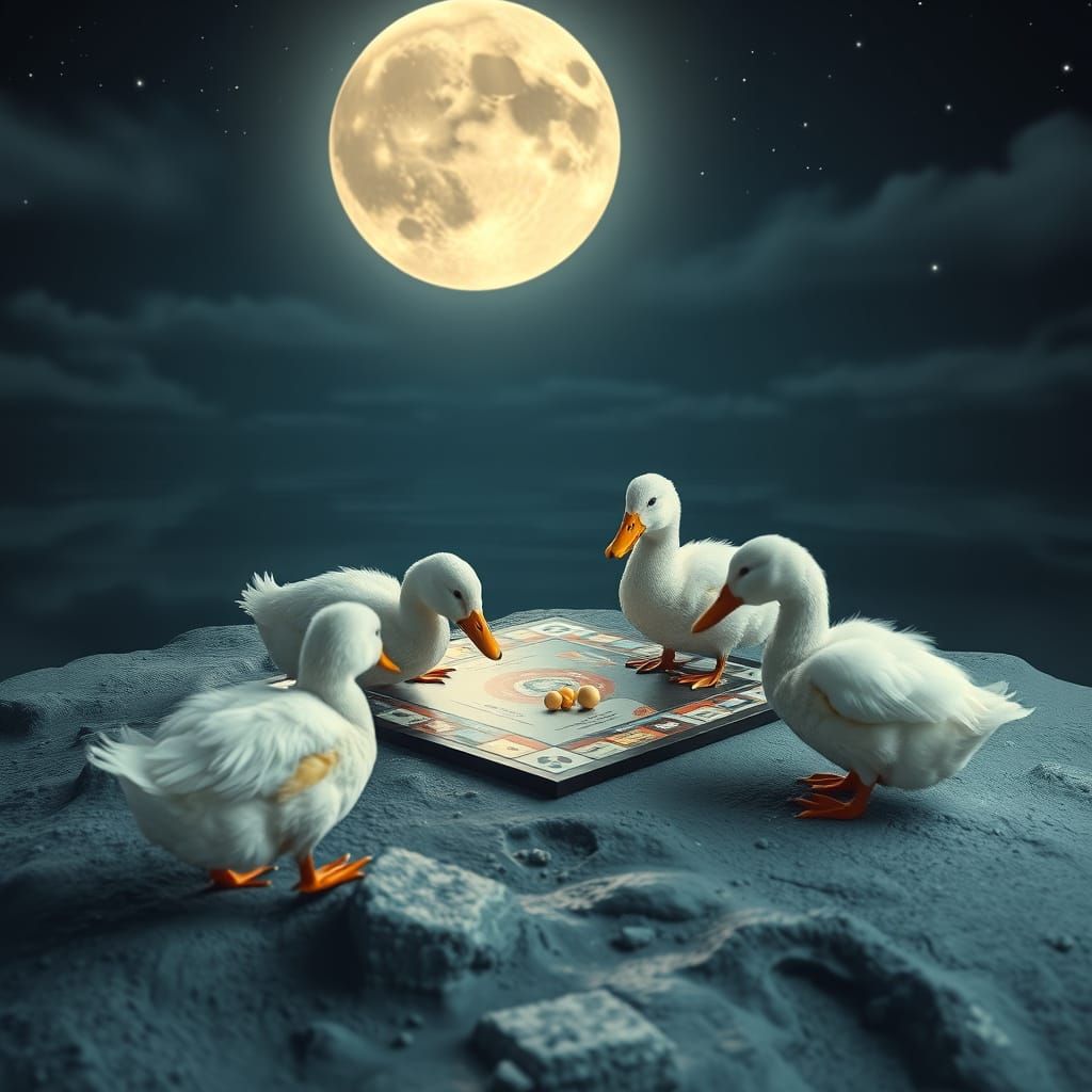Ducks Play Monopoly on the Moon