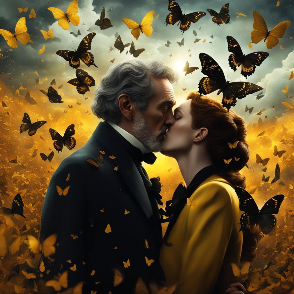 Mephistopheles Kisses Faust: A Dramatic Digital Painting