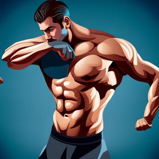 Handsome Romanian Bodybuilder in Isometric Vector Art