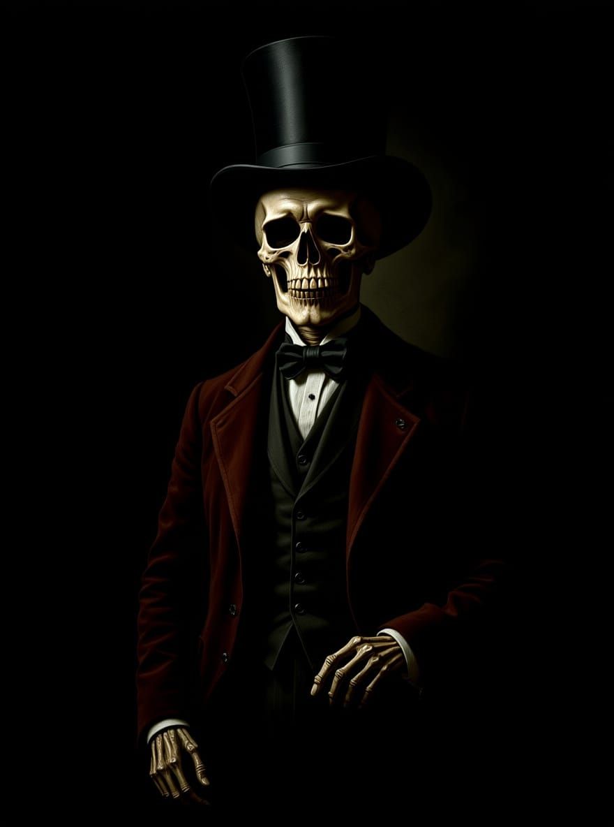 Dapper Skeleton in Victorian Attire